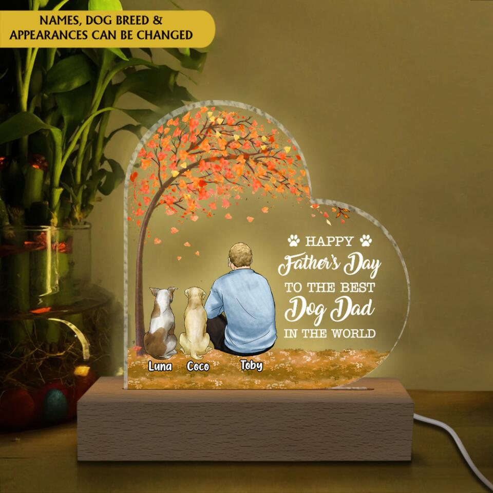 Happy Father’s Day To The Best Dog Dad In The World - Personalized Acrylic Lamp