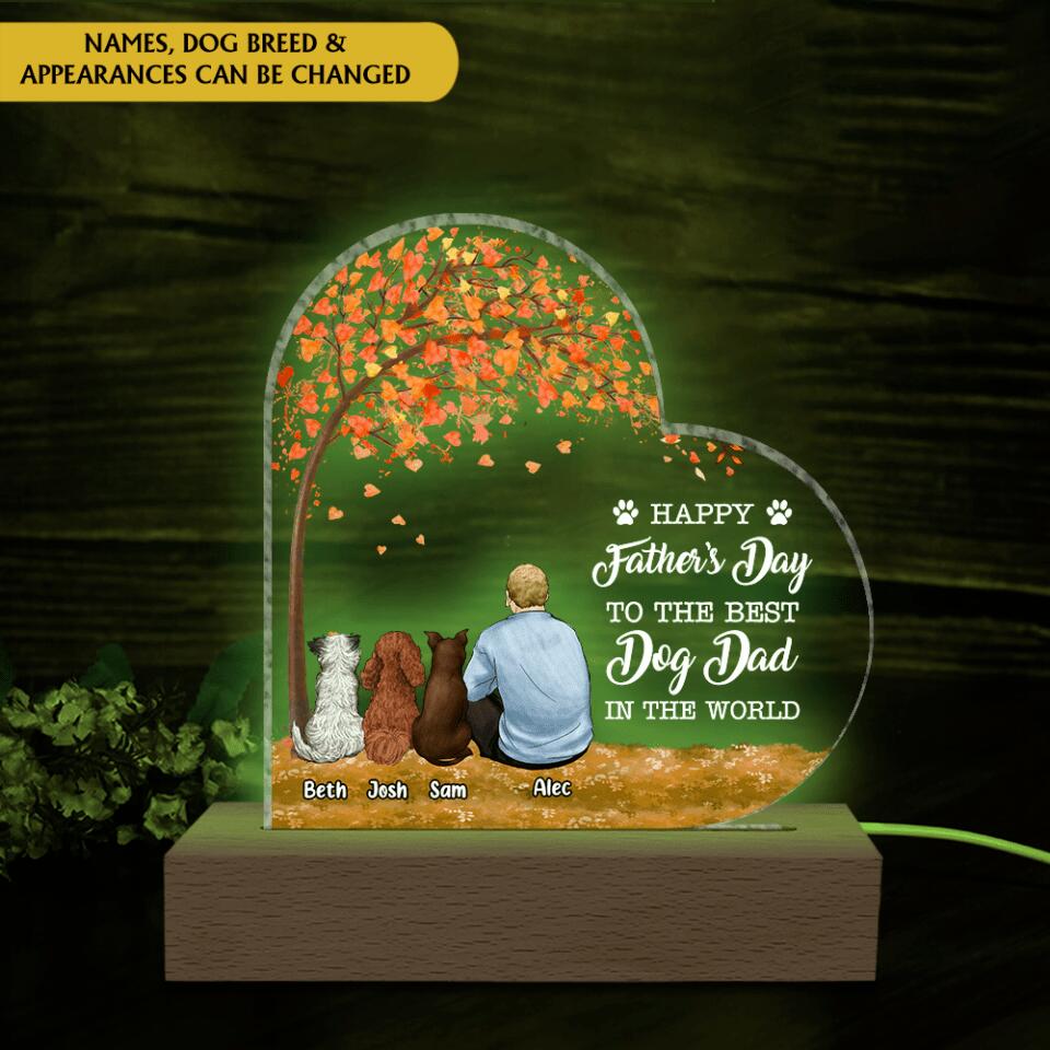 Happy Father’s Day To The Best Dog Dad In The World - Personalized Acrylic Lamp