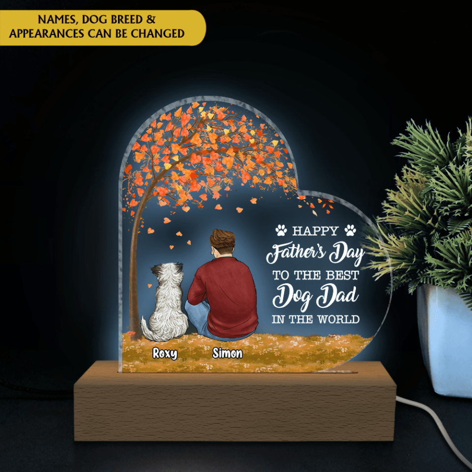 Happy Father’s Day To The Best Dog Dad In The World - Personalized Acrylic Lamp