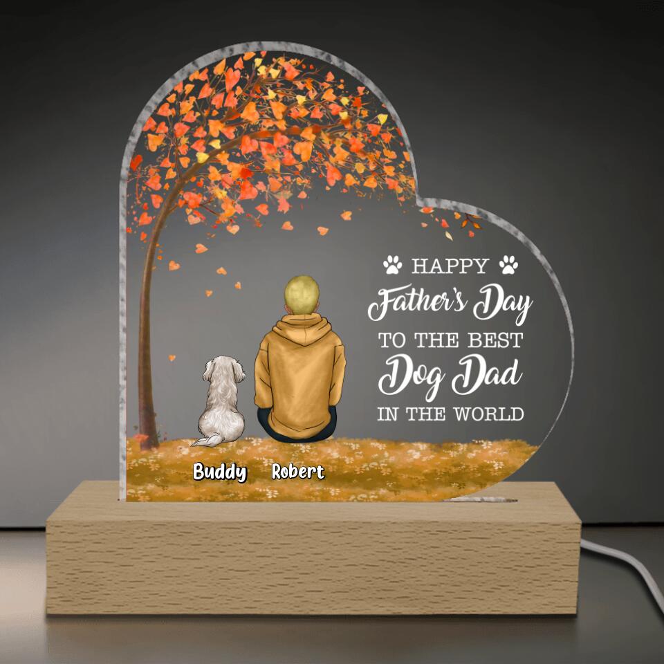 Happy Father’s Day To The Best Dog Dad In The World - Personalized Acrylic Lamp