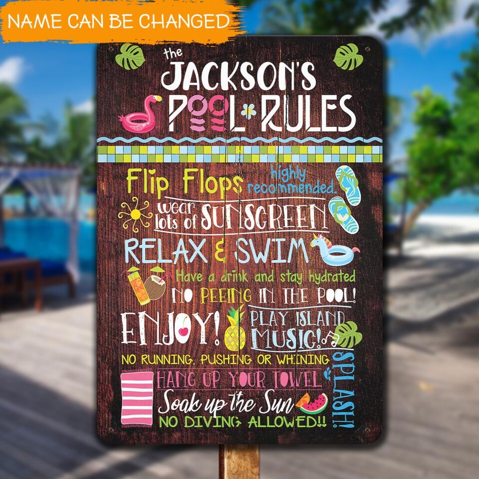 Poor Rules, Flip Flops Highly Recommended - Personalized Metal Sign