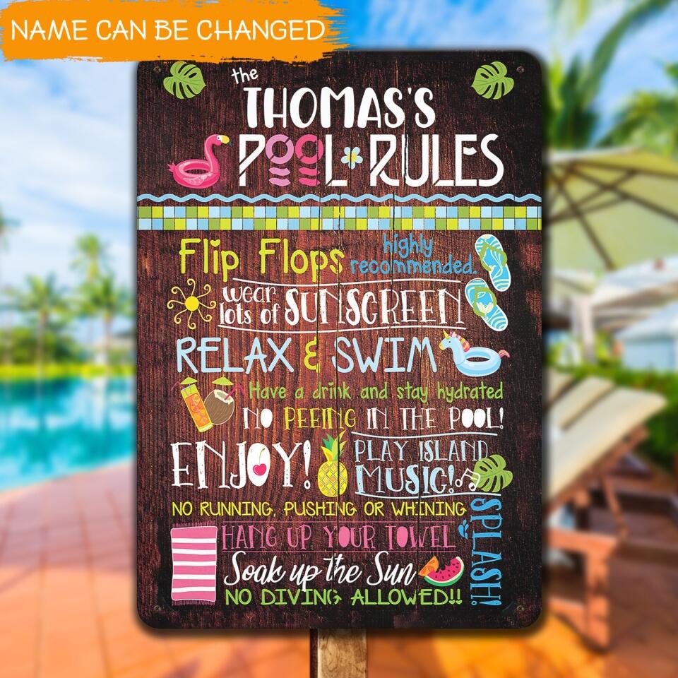 Poor Rules, Flip Flops Highly Recommended - Personalized Metal Sign