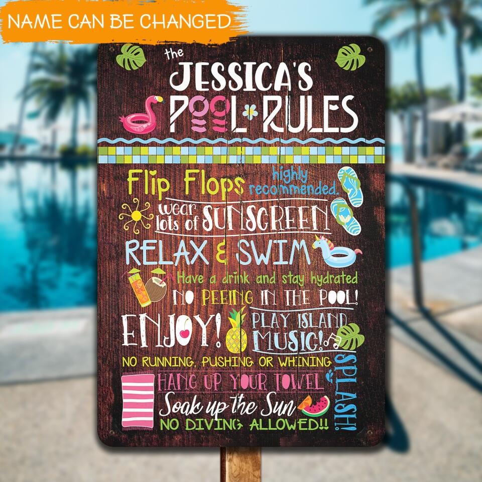 Poor Rules, Flip Flops Highly Recommended - Personalized Metal Sign