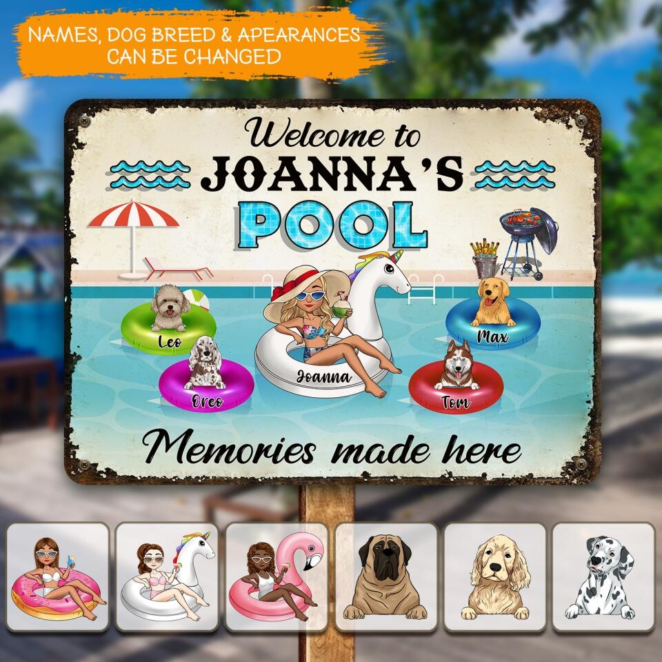 Welcome To My Pool Memories Made Here - Personalized Metal Sign, Gift For Swimming Pool Lovers