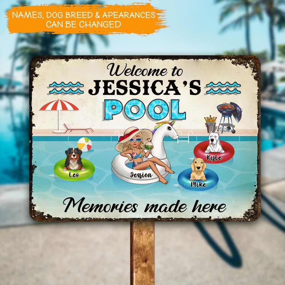 Welcome To My Pool Memories Made Here - Personalized Metal Sign, Gift For Swimming Pool Lovers