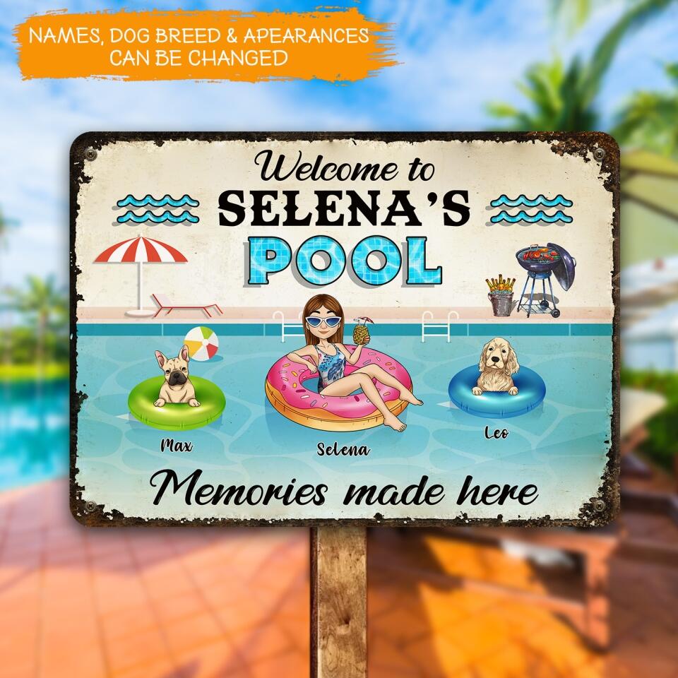 Welcome To My Pool Memories Made Here - Personalized Metal Sign, Gift For Swimming Pool Lovers