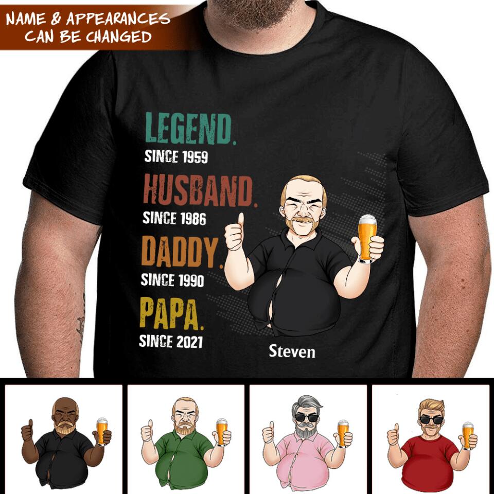 Legend, Husband, Daddy, Grandpa - Personalized T-Shirt , Gift For Him