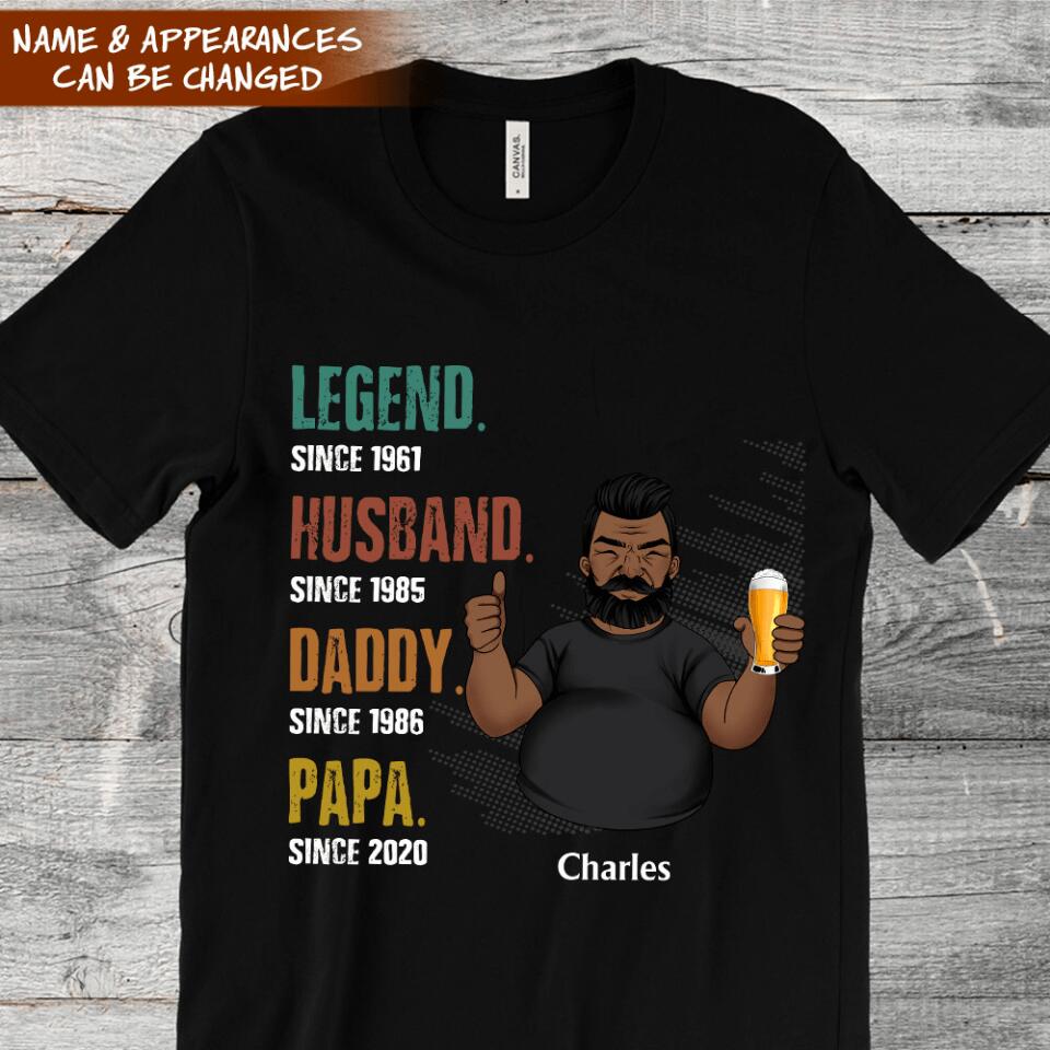 Legend, Husband, Daddy, Grandpa - Personalized T-Shirt , Gift For Him