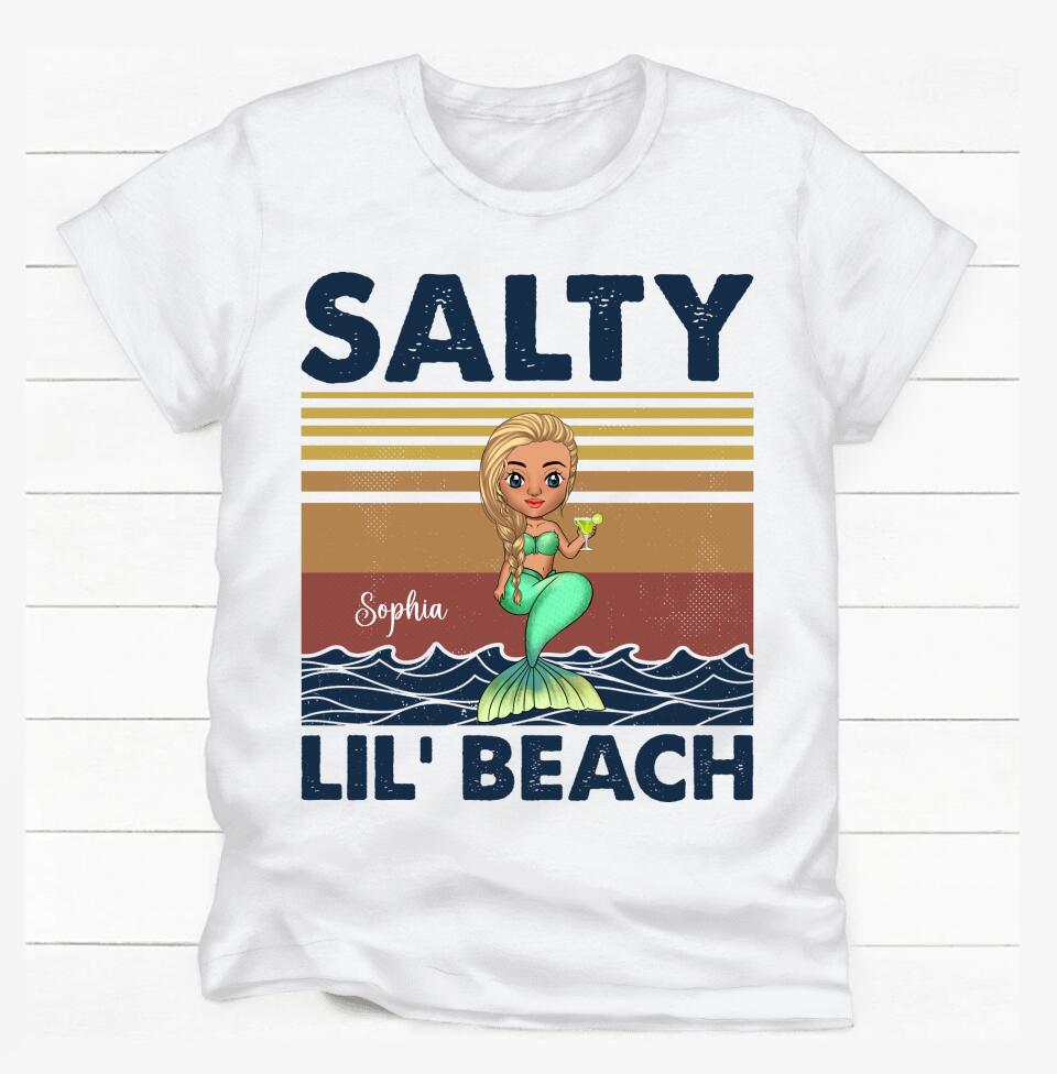 Salty Lil' Beach - Personalized T-Shirt, Gift For Beach Lovers