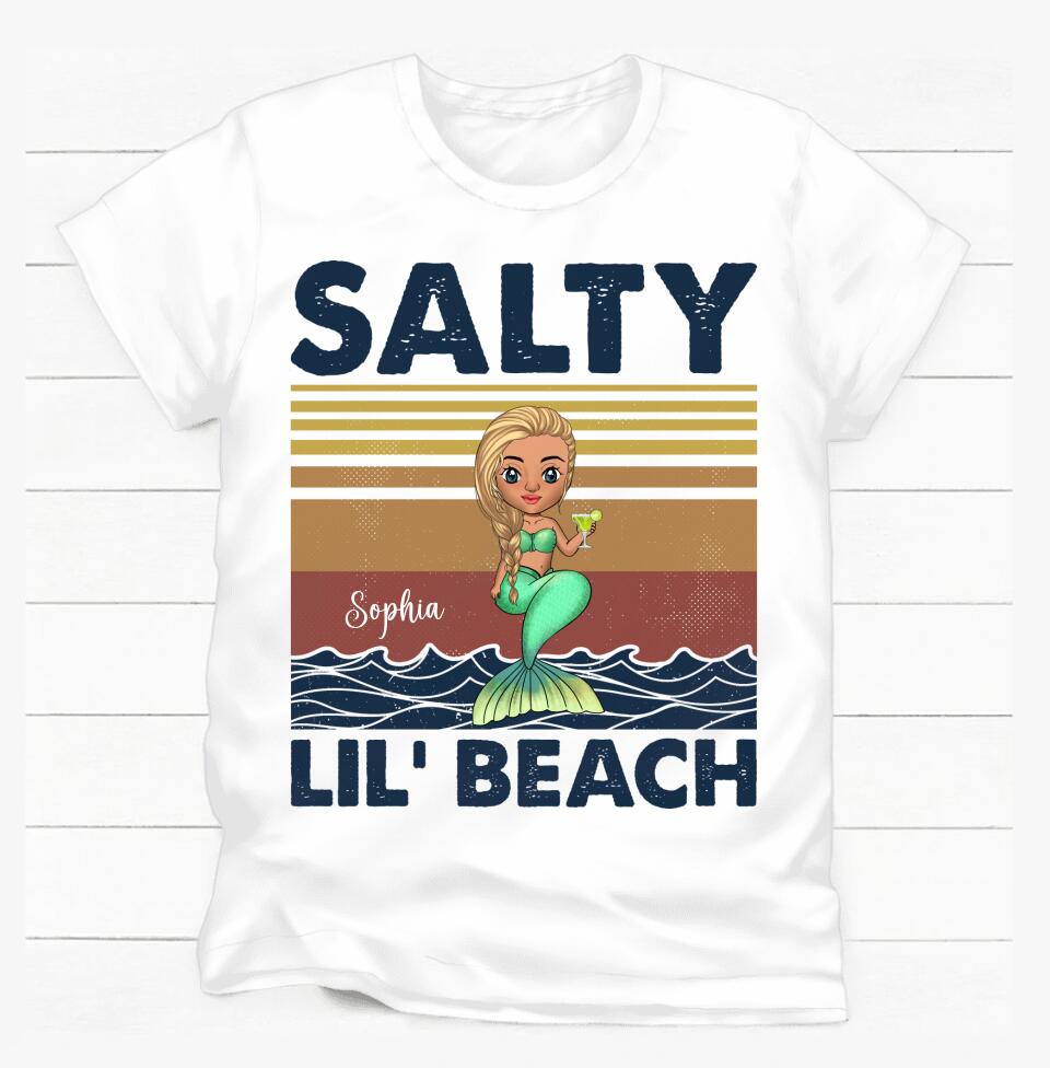 Salty Lil' Beach - Personalized T-Shirt, Gift For Beach Lovers