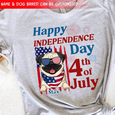 Happy Independence Day - Personalized Tshirt, July 4th Gift, Gift For Dog Lovers