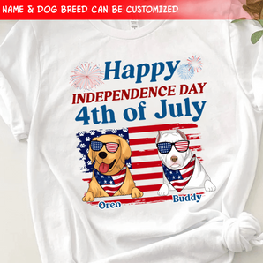 Happy Independence Day - Personalized Tshirt, July 4th Gift, Gift For Dog Lovers