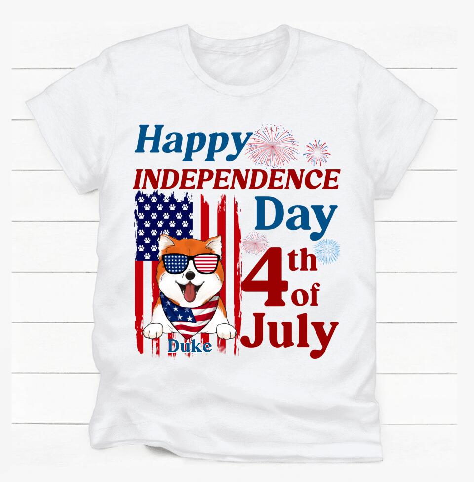 Happy Independence Day - Personalized Tshirt, July 4th Gift, Gift For Dog Lovers