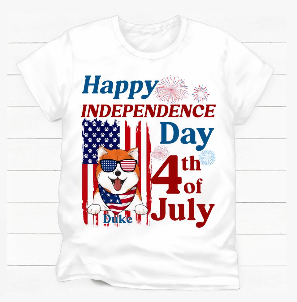 Happy Independence Day - Personalized Tshirt, July 4th Gift, Gift For Dog Lovers