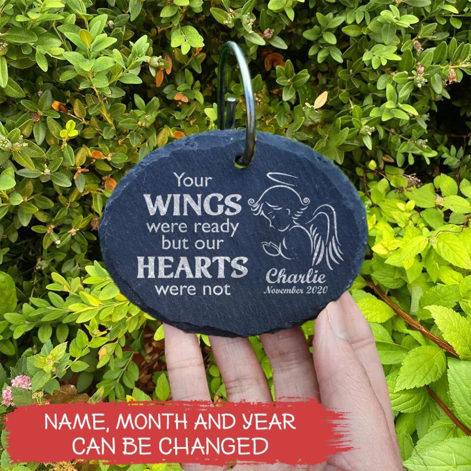 Personalized Slate Plaque Baby / Baby loss / Adult Loss / Oval Memorial Plaque / Bereavement Gift / Garden Memorial