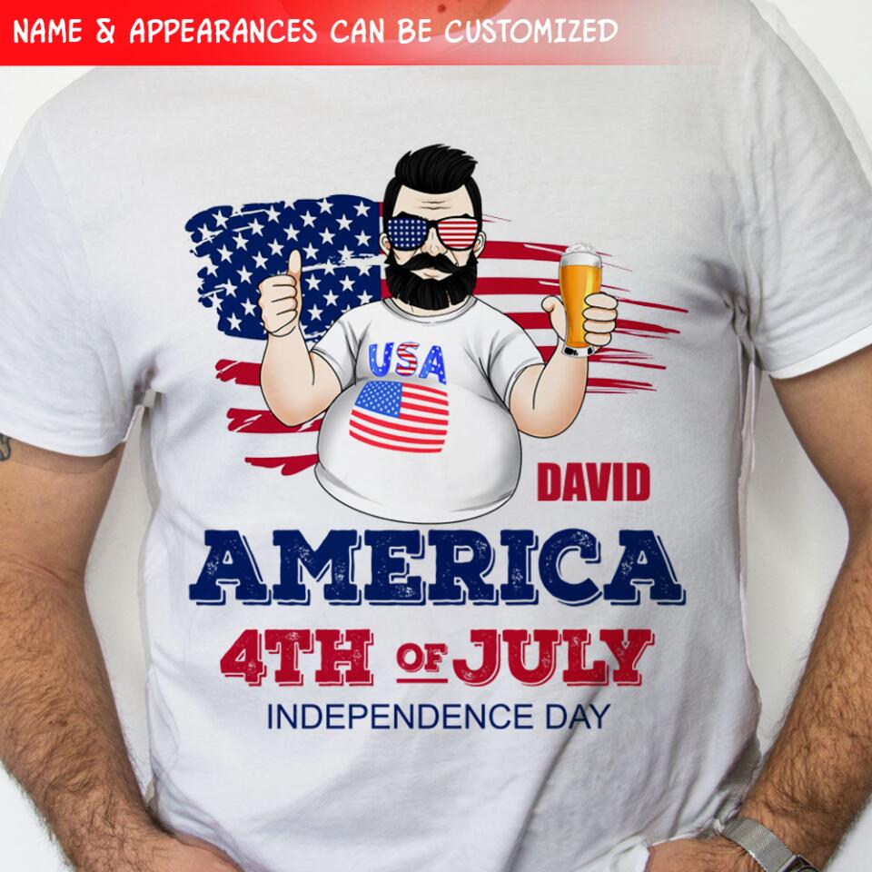 Happy Independence Day - Personalized T-shirt, 4th Of July Shirt, Gift for Men