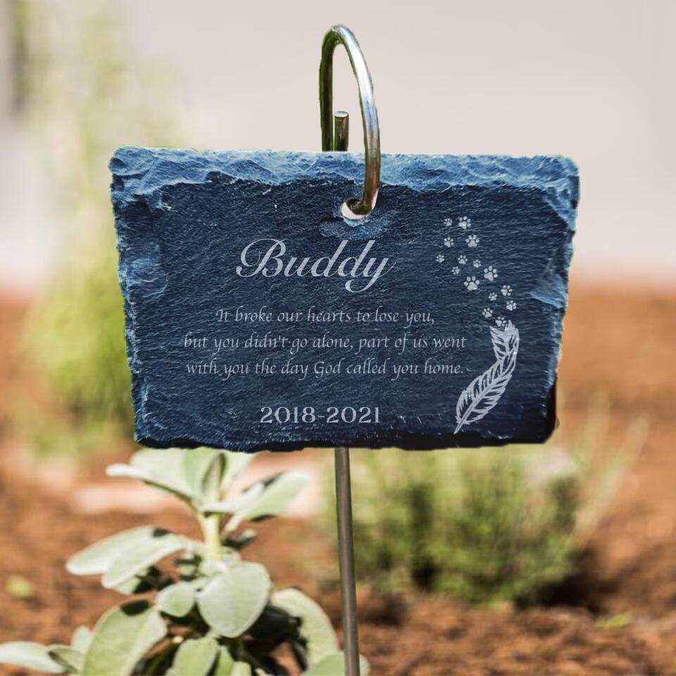 Goodbyes Are Not Forever, Custom Engraved Garden Slate Sign, Personalized Pet Loss Gift, Garden Memorial