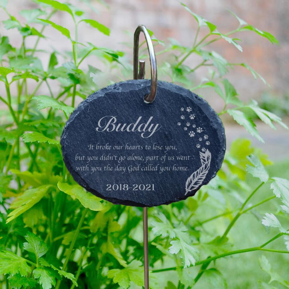 Goodbyes Are Not Forever, Custom Engraved Garden Slate Sign, Personalized Pet Loss Gift, Garden Memorial