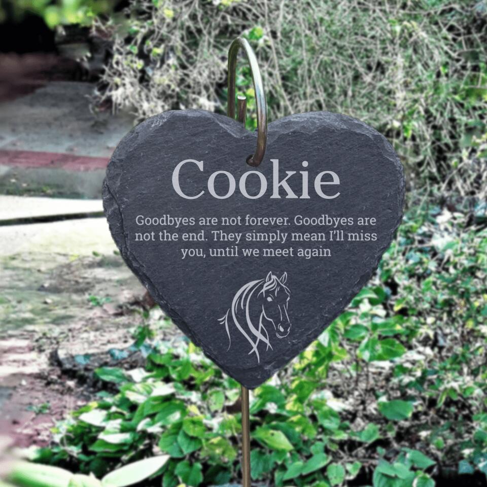 Personalized Horse Memorial Plaque, Grave Decoration, Heart Memorial Marker, In Memory Of, Sympathy Gift, Garden Memorial