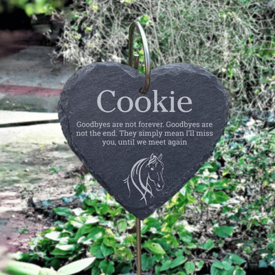 Personalized Horse Memorial Plaque, Grave Decoration, Heart Memorial Marker, In Memory Of, Sympathy Gift, Garden Memorial
