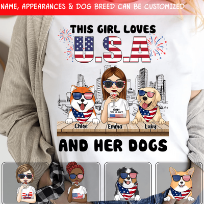 This Girl Love U.S.A And Her Love Dog - Personalized T-Shirt, Gift For Dog Lover