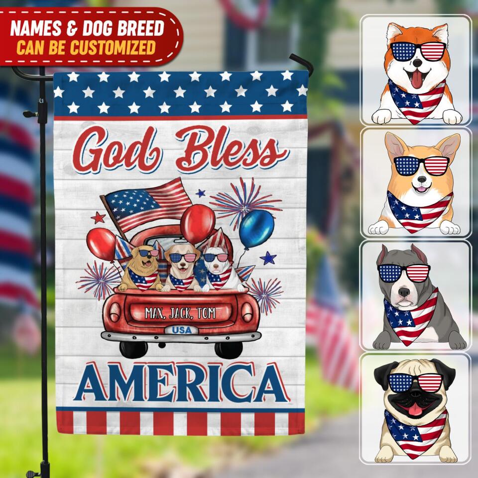 God Bless America - Personalized Garden Flag, 4th Of July Decoration