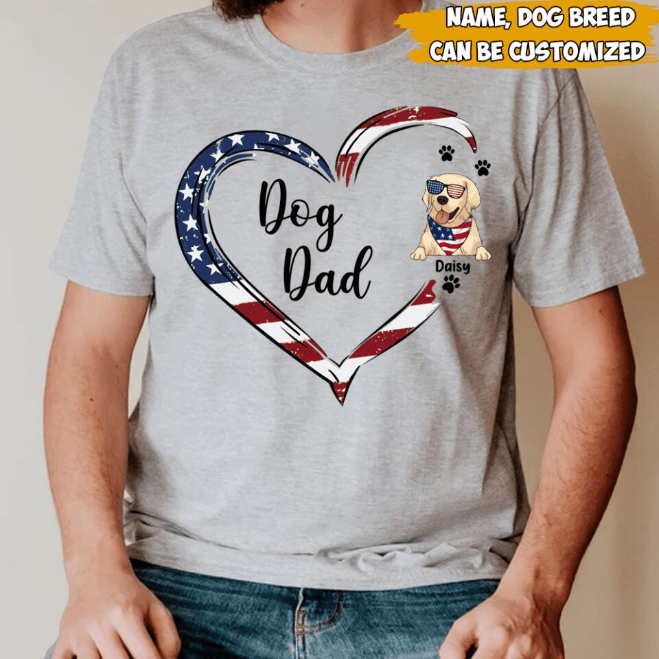 Dog Mom, Dog Dad - Personalized T-shirt, 4th Of July, Gift For Dog Lover, Custom Shirt For Dog Lovers