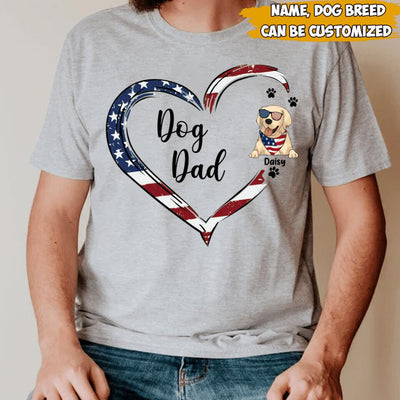 Dog Mom, Dog Dad - Personalized T-shirt, 4th Of July, Gift For Dog Lover, Custom Shirt For Dog Lovers