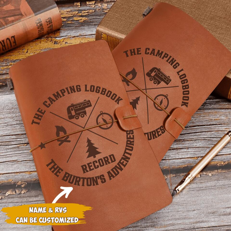 Personalized Camping Logbook Nautical Notebook Engrave, Gift For Camper, RV Journal, Camping Journal