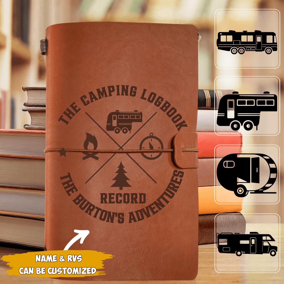 Personalized Camping Logbook Nautical Notebook Engrave, Gift For Camper, RV Journal, Camping Journal