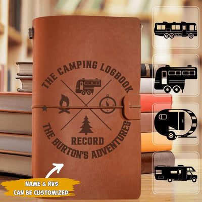 Personalized Camping Logbook Nautical Notebook Engrave, Gift For Camper, RV Journal, Camping Journal