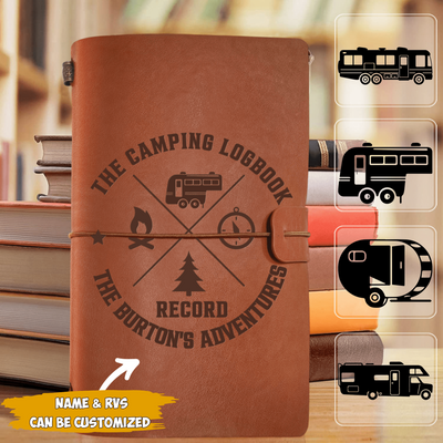 Personalized Camping Logbook Nautical Notebook Engrave, Gift For Camper, RV Journal, Camping Journal