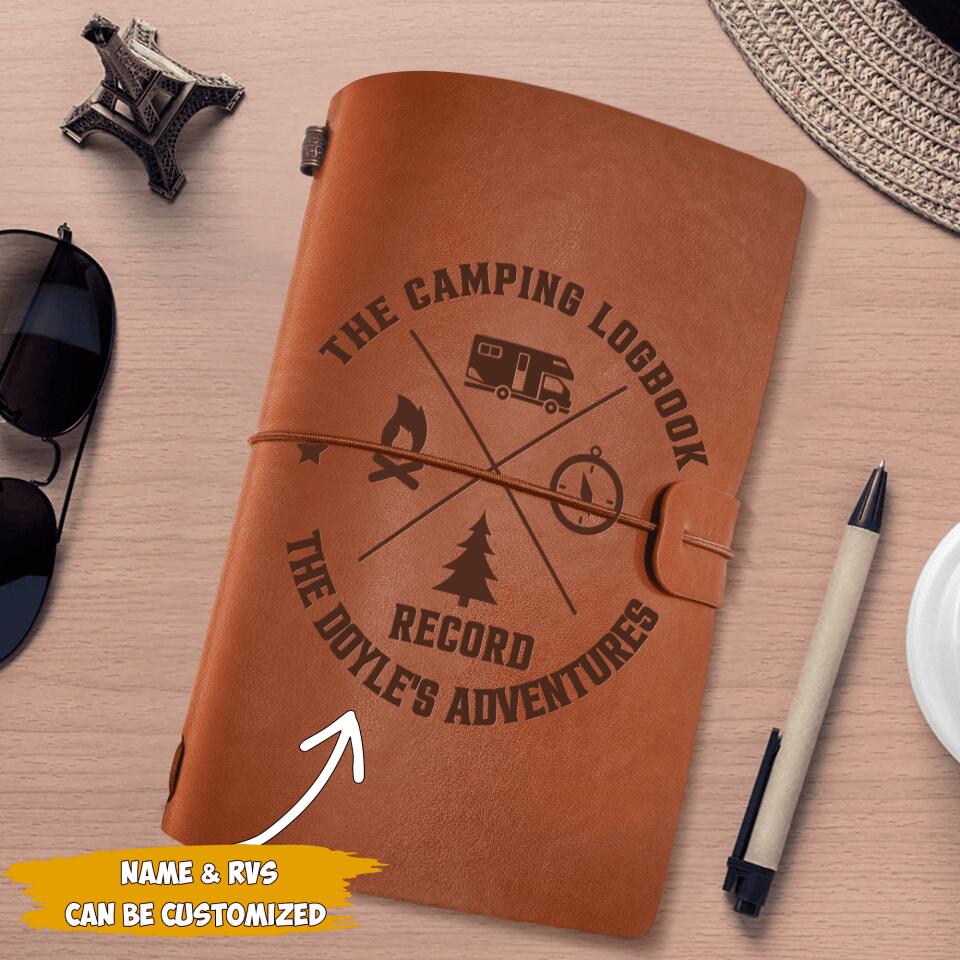 Personalized Camping Logbook Nautical Notebook Engrave, Gift For Camper, RV Journal, Camping Journal