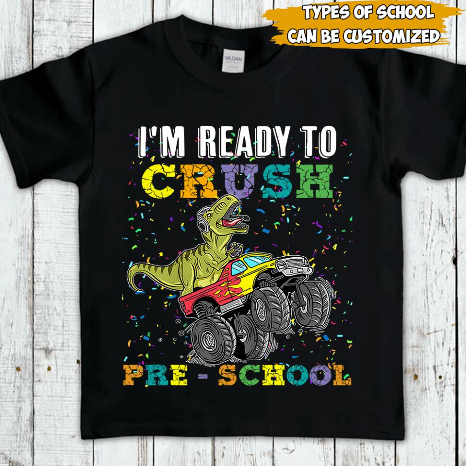 I'm Ready To Crush Dinosaur Truck T Rex - Youth T-Shirt, Back To School, First  Day Of School