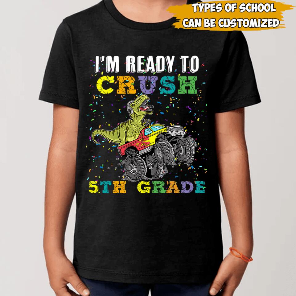 I'm Ready To Crush Dinosaur Truck T Rex - Youth T-Shirt, Back To School, First  Day Of School