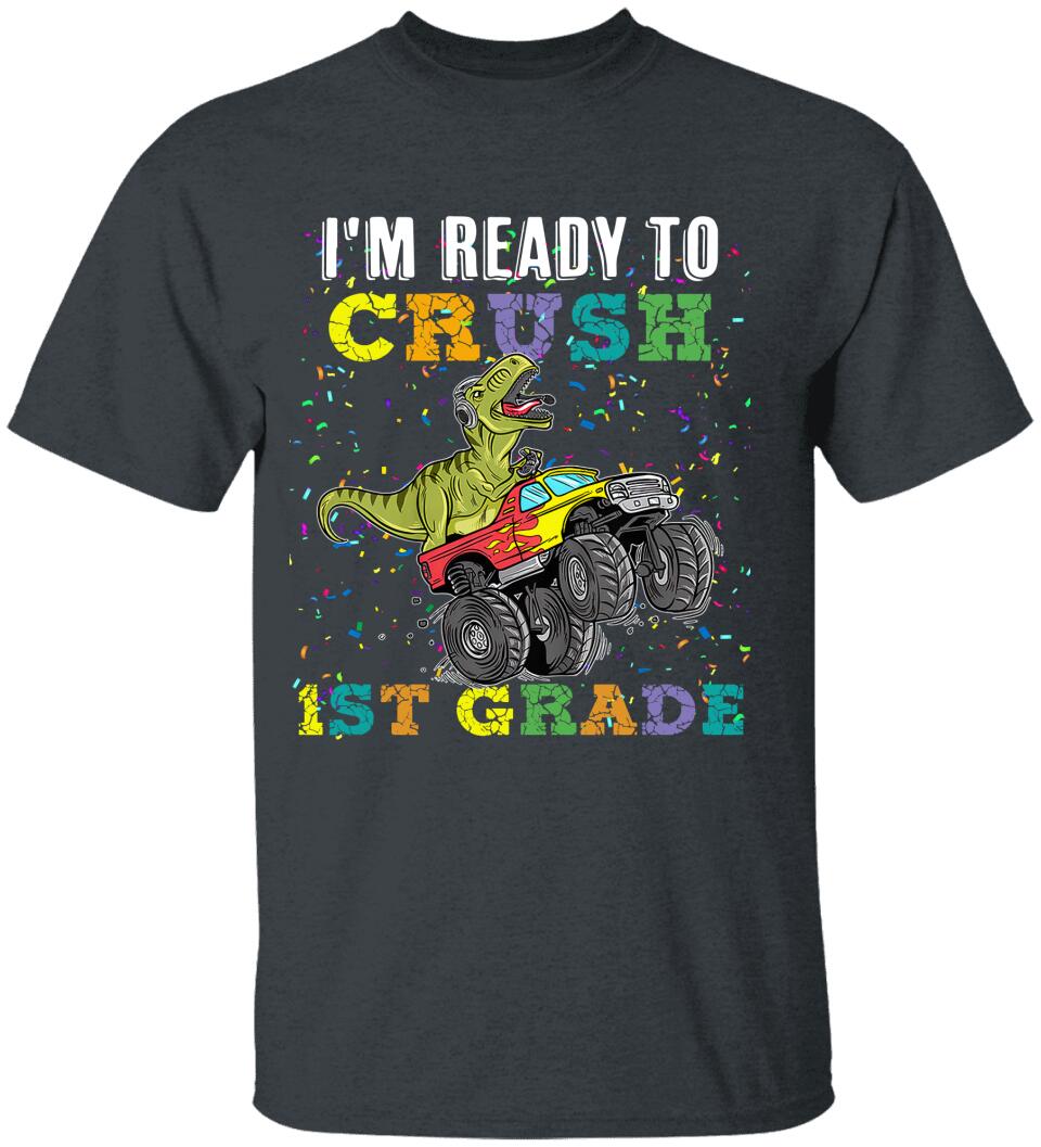 I'm Ready To Crush Dinosaur Truck T Rex - Youth T-Shirt, Back To School, First  Day Of School