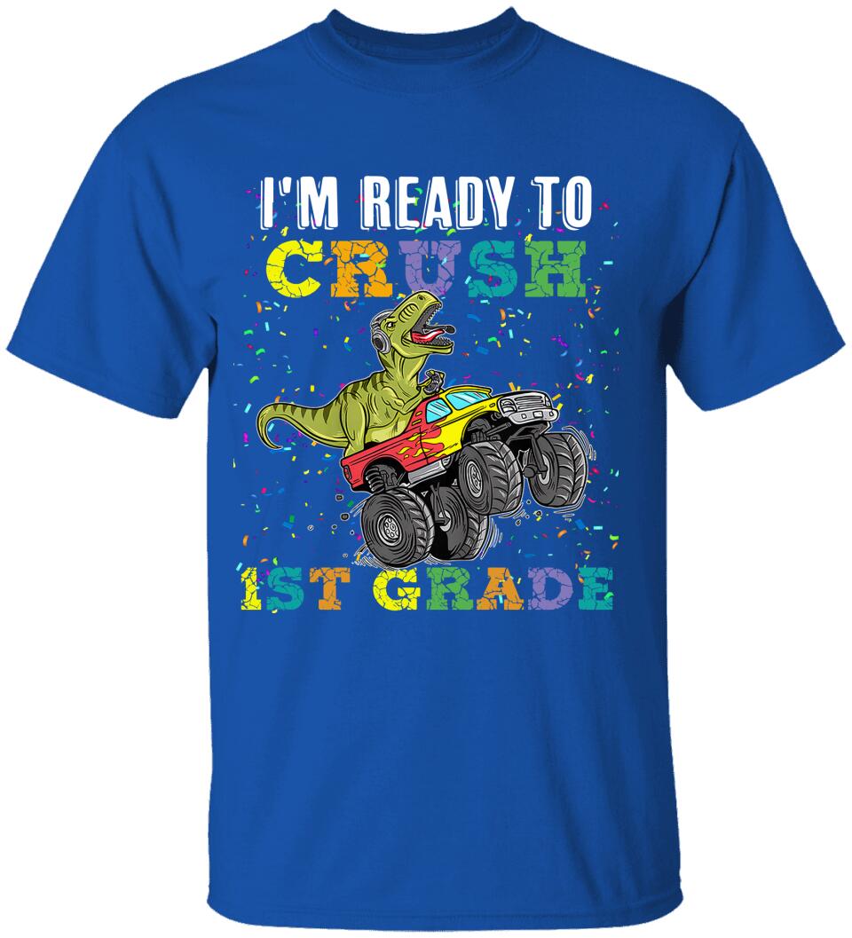 I'm Ready To Crush Dinosaur Truck T Rex - Youth T-Shirt, Back To School, First  Day Of School