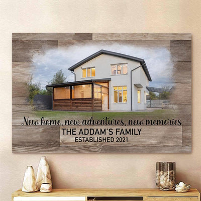 New Home New Beginning New Memories Canvas, Housewarming Canvas