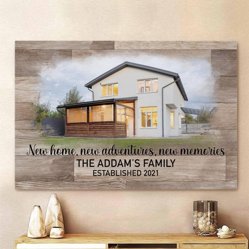 New Home New Beginning New Memories Canvas, Housewarming Canvas