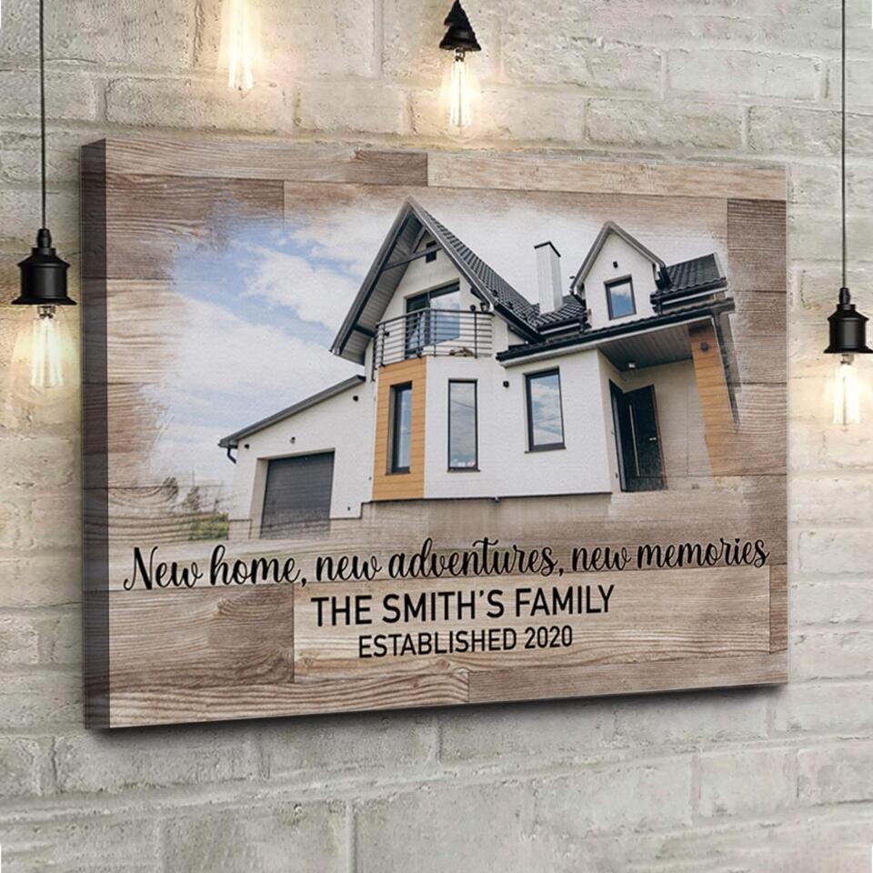 New Home New Beginning New Memories Canvas, Housewarming Canvas