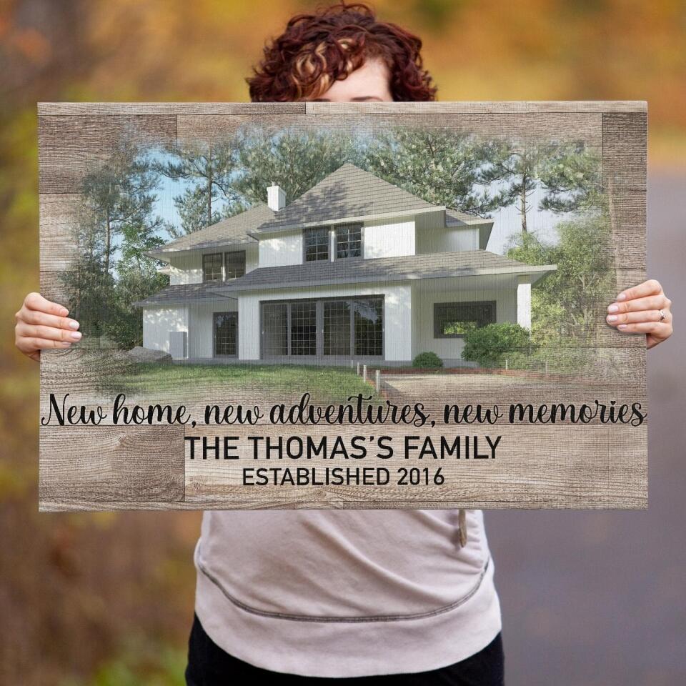 New Home New Beginning New Memories Canvas, Housewarming Canvas
