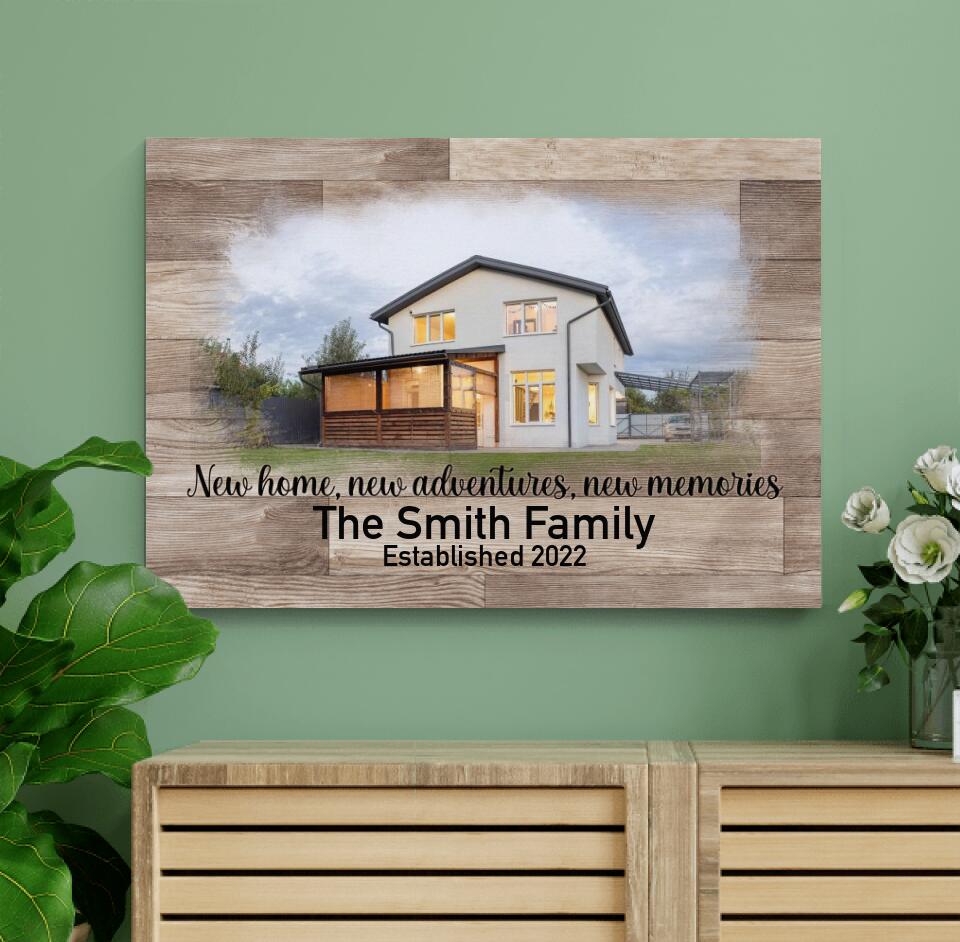 New Home New Beginning New Memories Canvas, Housewarming Canvas