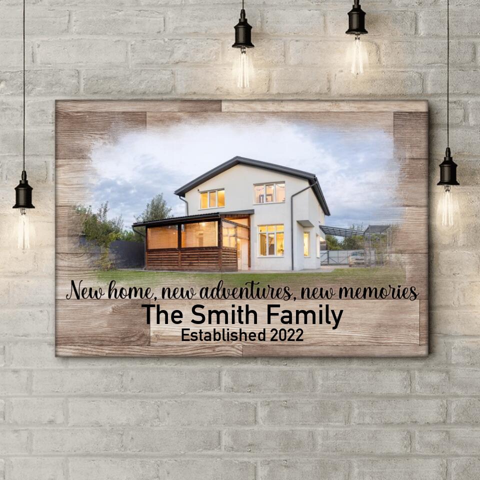 New Home New Beginning New Memories Canvas, Housewarming Canvas