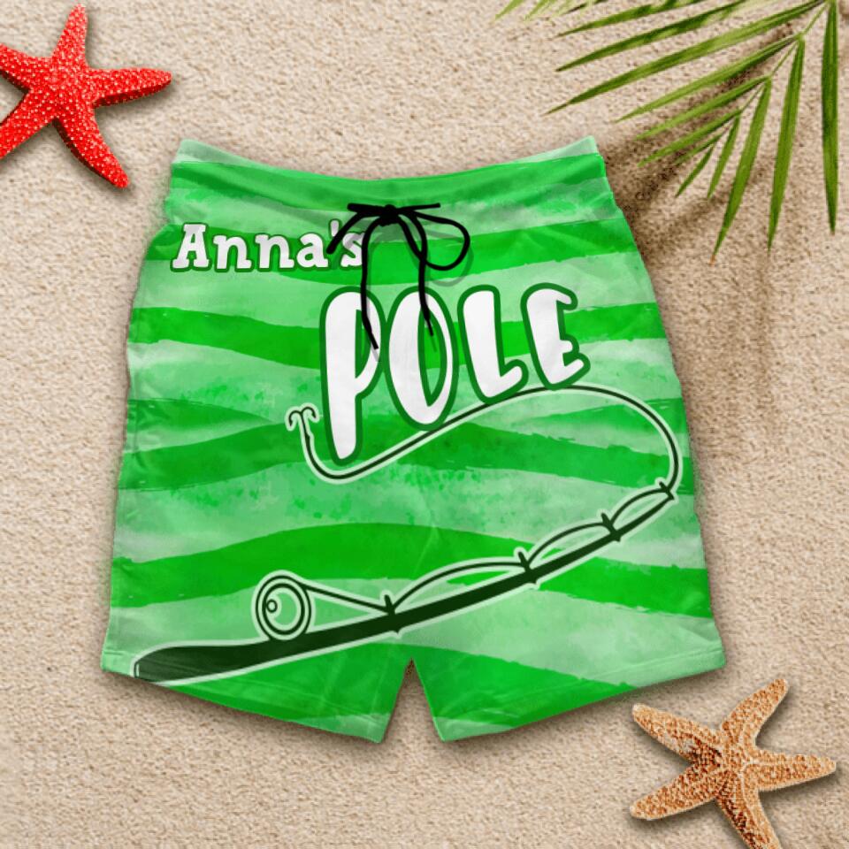 His Bobber, Her Pole Couple - Personalized Couple Beach Shorts, T-shirt - Gift For Couples, Husband Wife