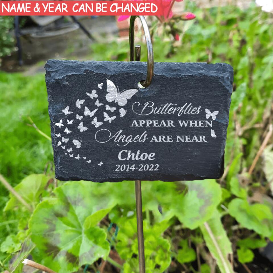 Butterflies Appear When Angels Are Near -Personalized Garden Slate, Memorial Gift