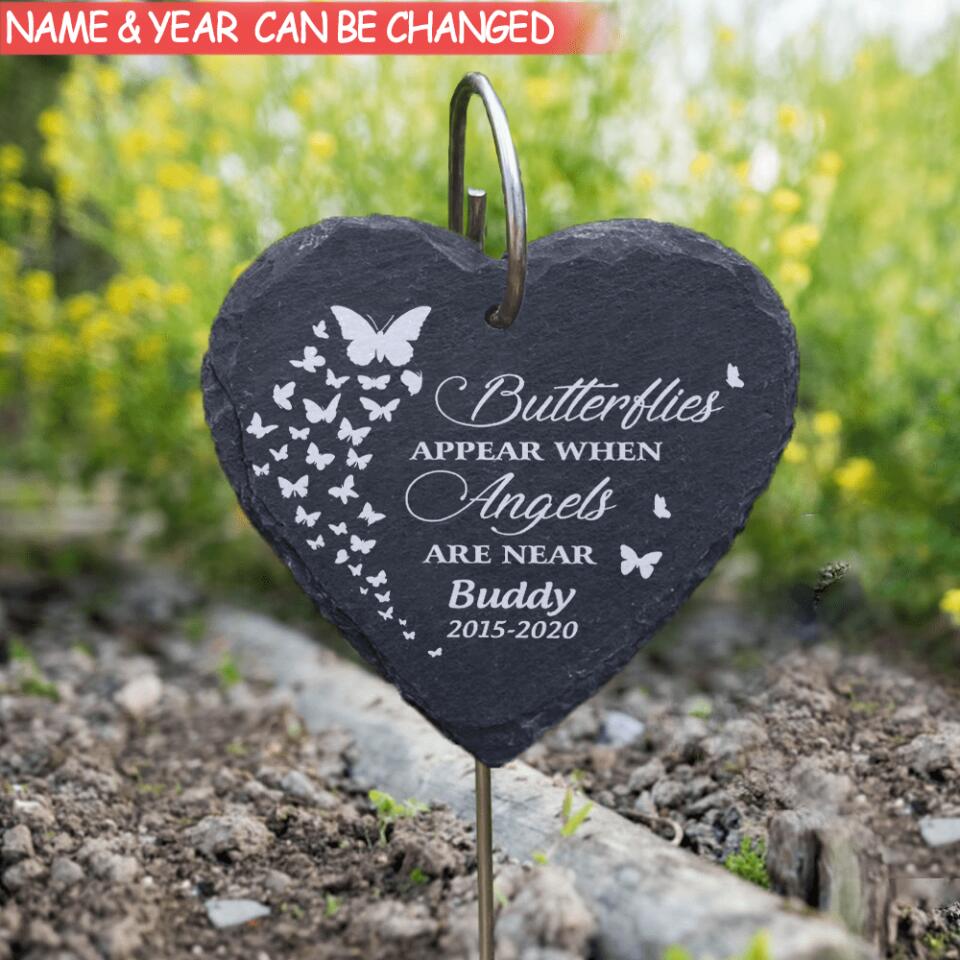 Butterflies Appear When Angels Are Near -Personalized Garden Slate, Memorial Gift