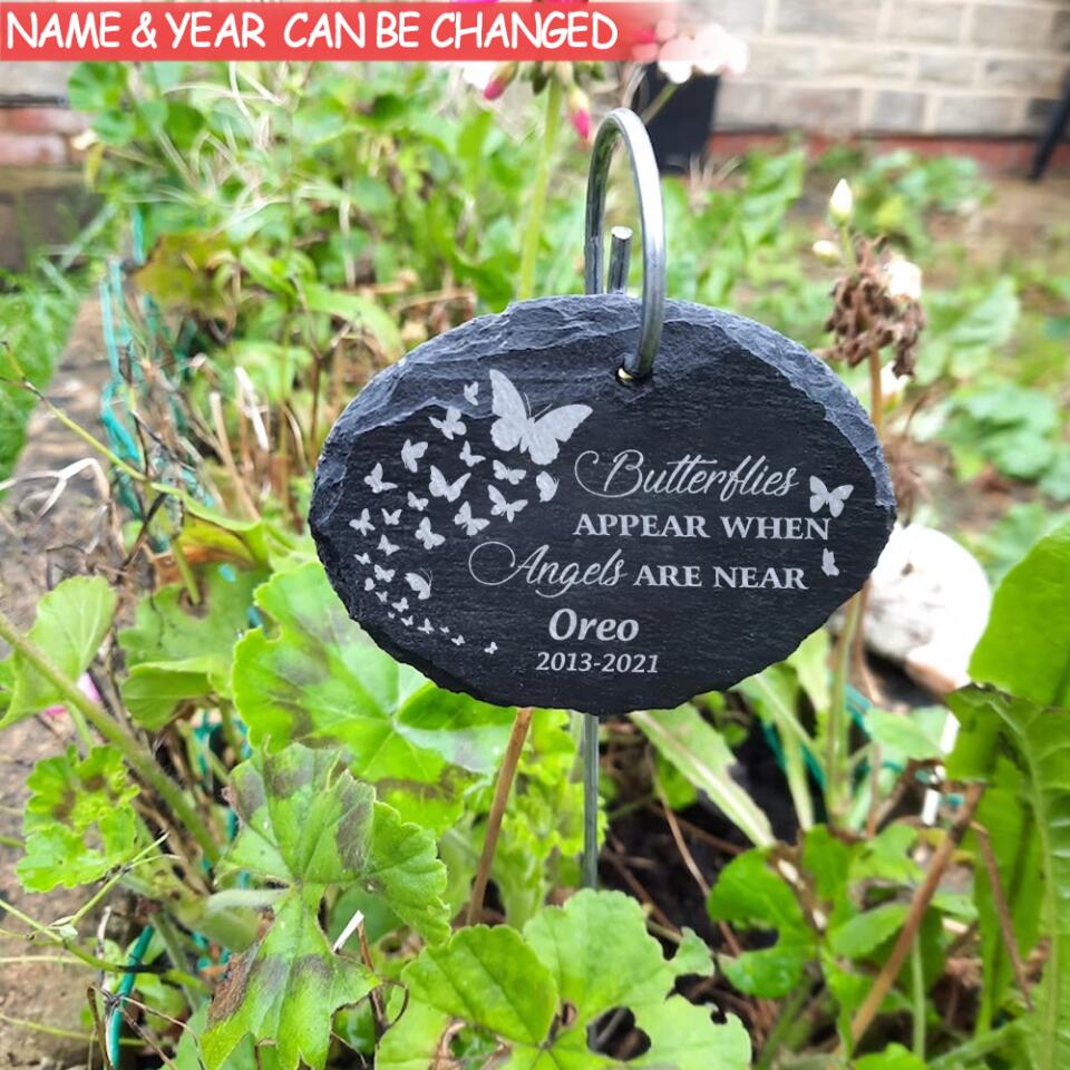 Butterflies Appear When Angels Are Near -Personalized Garden Slate, Memorial Gift