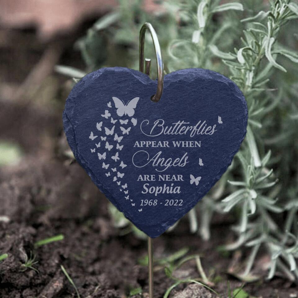 Butterflies Appear When Angels Are Near -Personalized Garden Slate, Memorial Gift