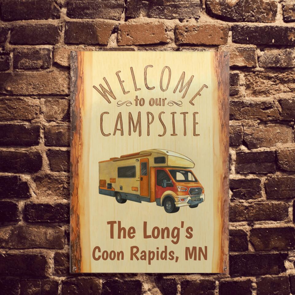 Welcome to Our Campsite - Personalized Metal Sign