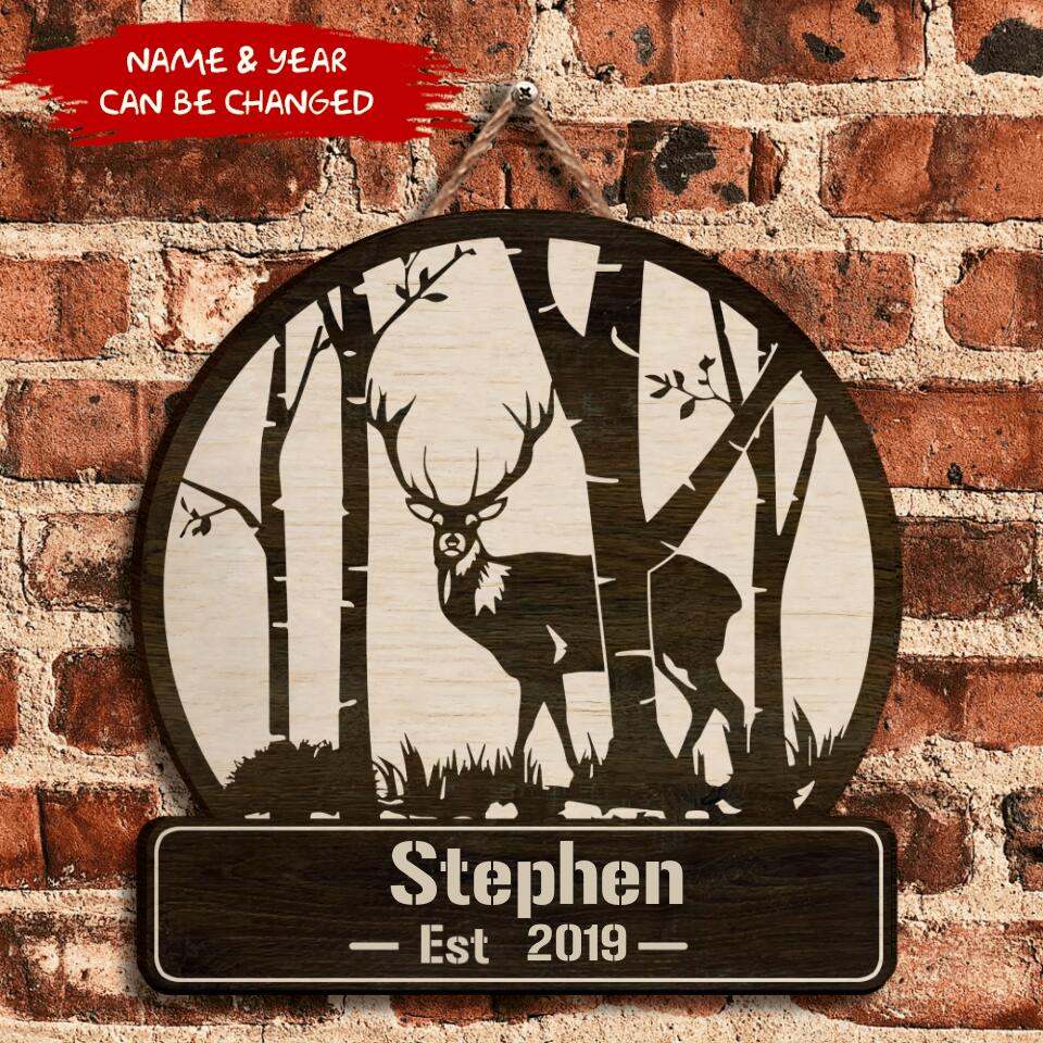 Custom Cabin Decor, Hunting Door Sign - Personalized Door Sign